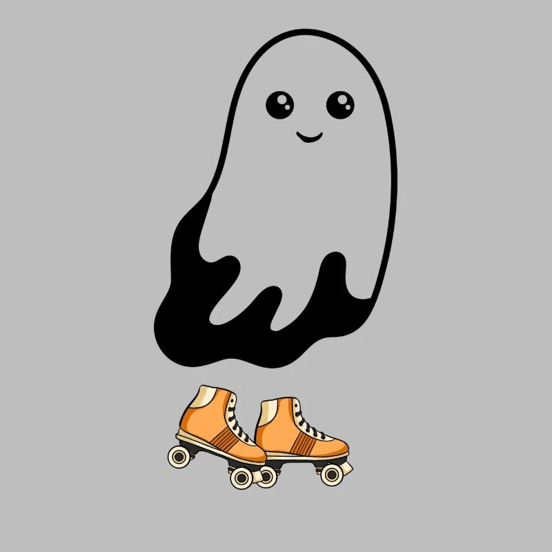 Ghost Roller Skating Halloween Roller Skate Ghost