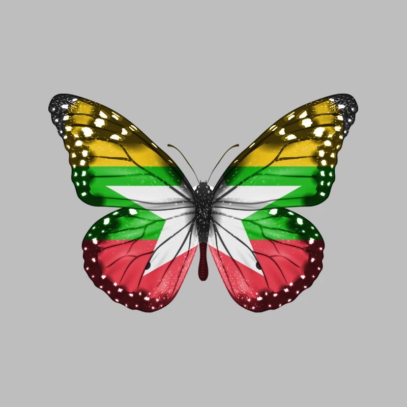 Papillon Drapeau De Myanmar