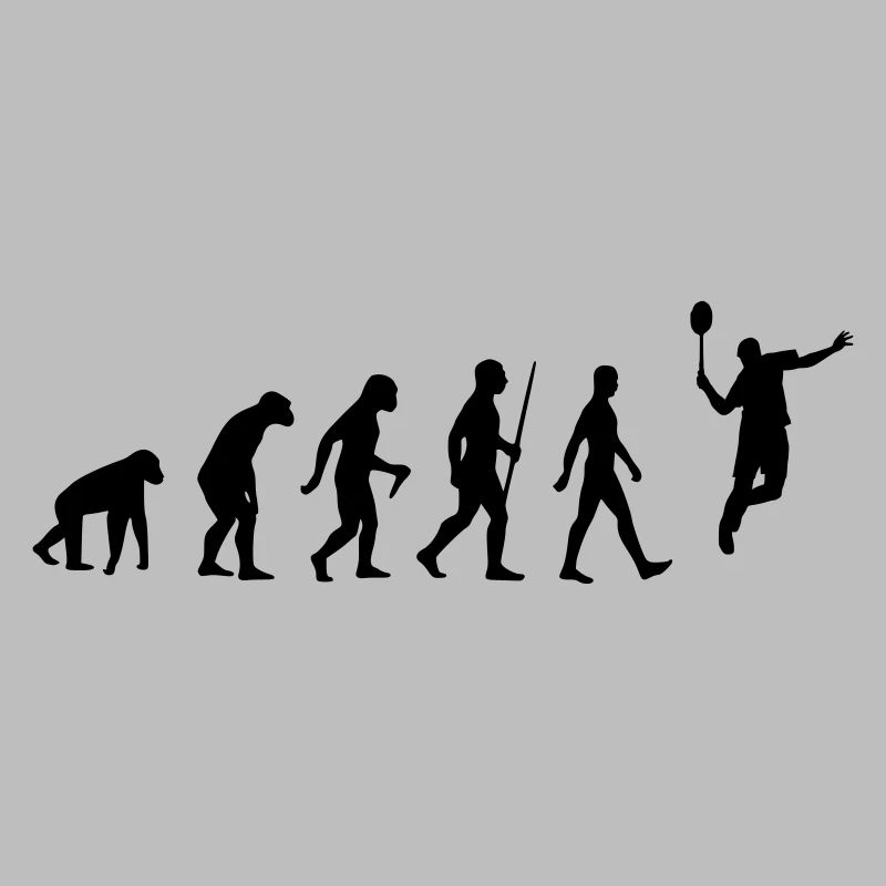 Evolution - badminton, badminton, human, monkey