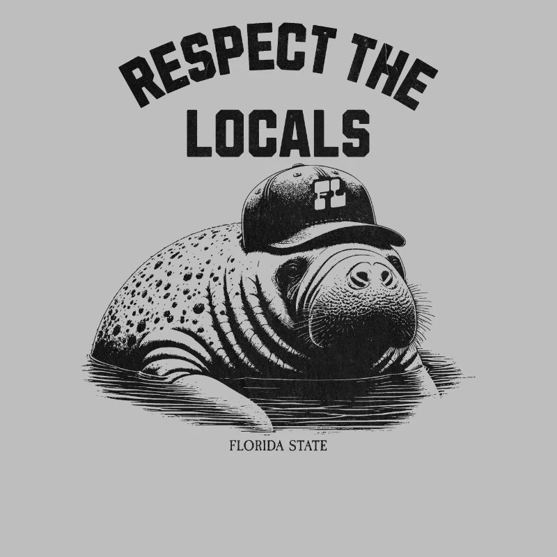 Respect the Locals - Manatee mit Basecap