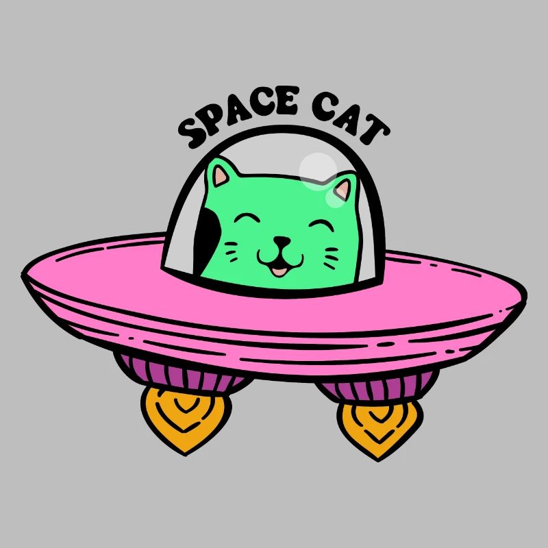 Chat dans UFO Space Cats | Drôles de chats de l’espace