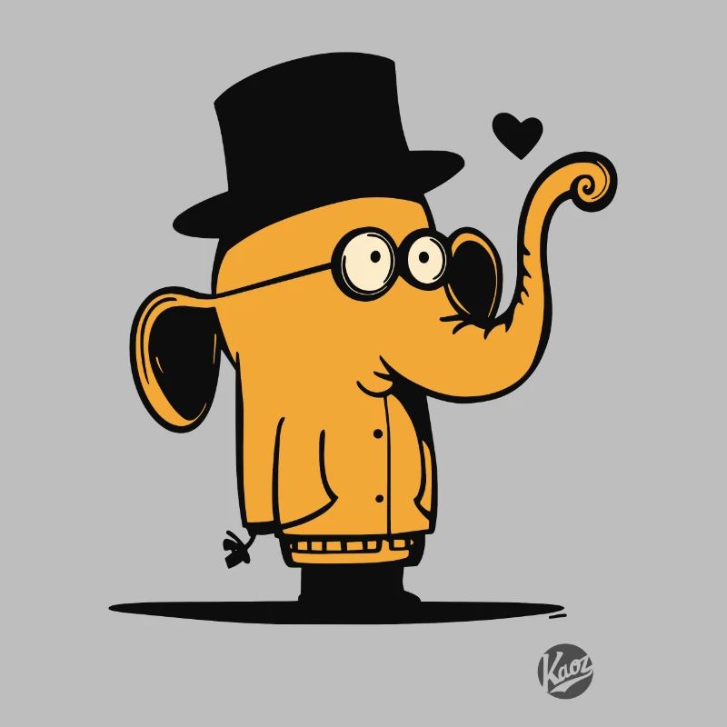 Conception mignonne d’éléphant de dessin animé orange