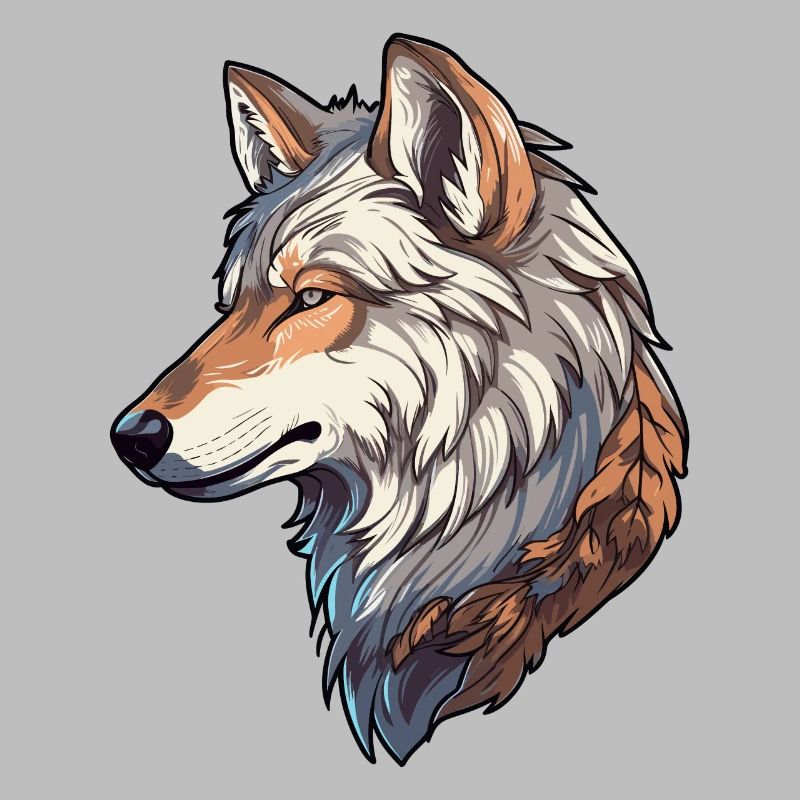 Wolf Kostüm blauer Wolfskopf Werwolf und