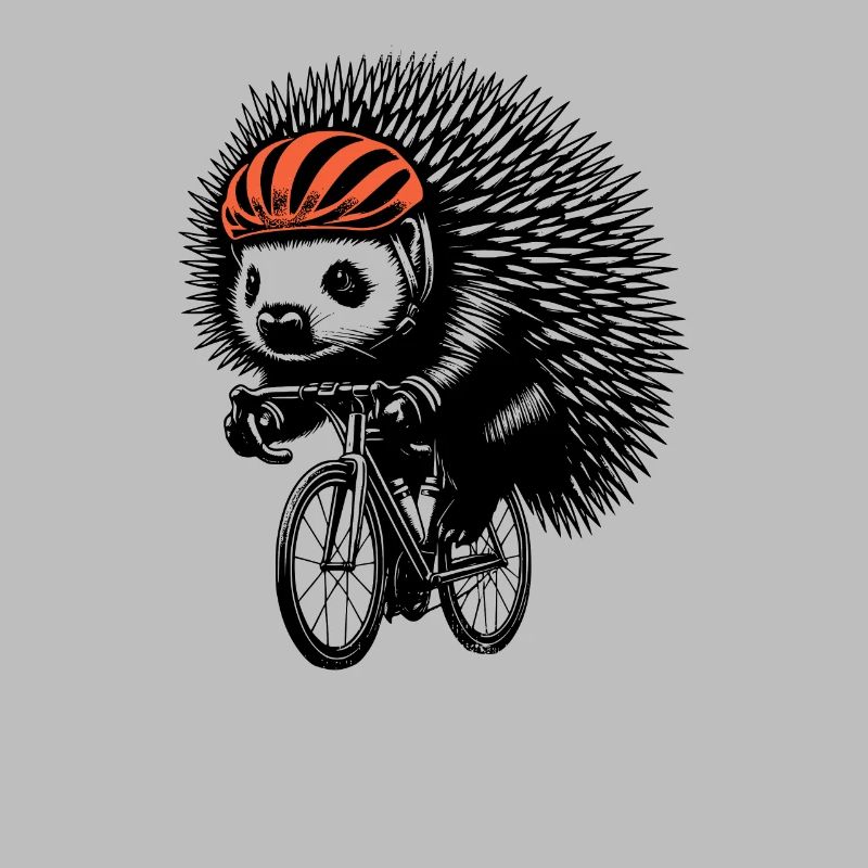 Radfahrender Igel