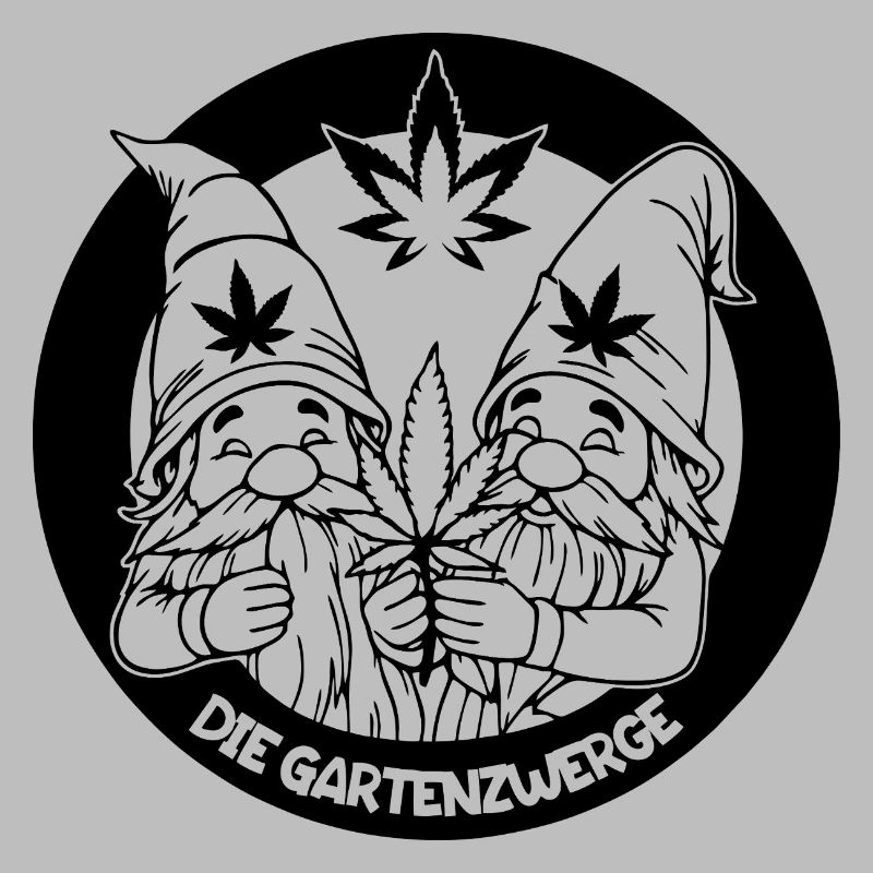 Kiffer Gartenzwerge mit Hanfblatt