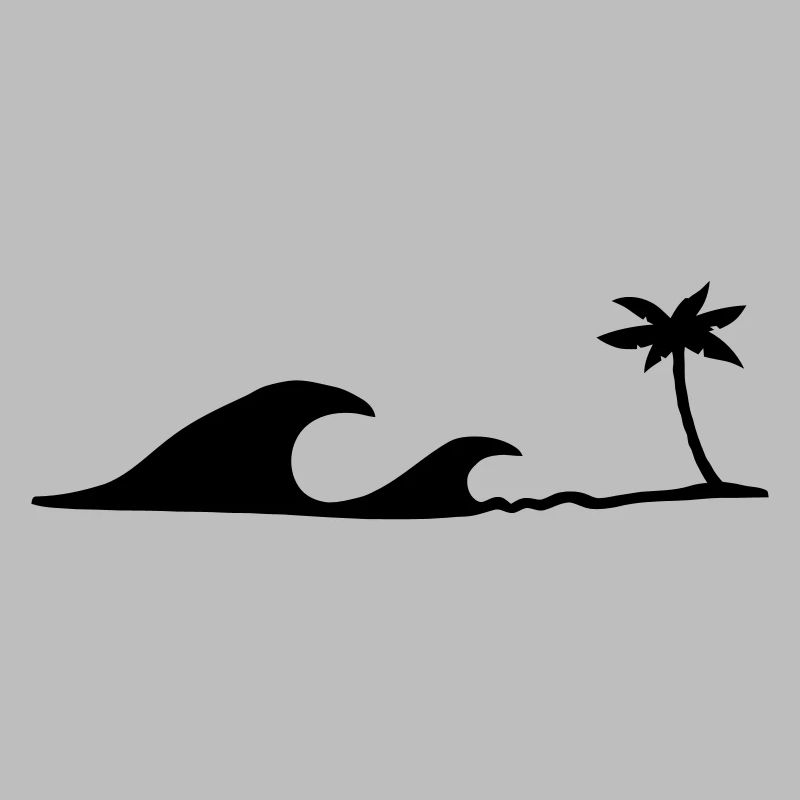 Waves on the Beach, waves on the beach under palm