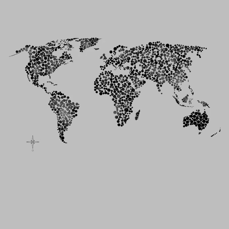 World map travel points