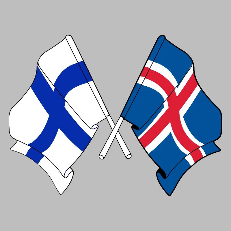 Drapeau Finlande et drapeau Islande
