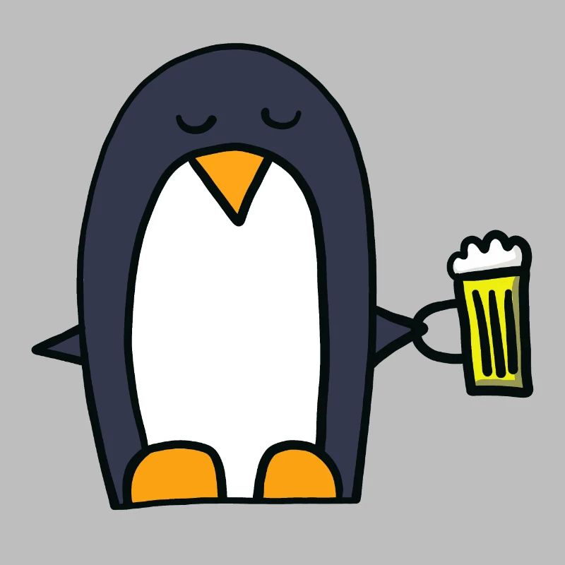 Pinguin mit Bier