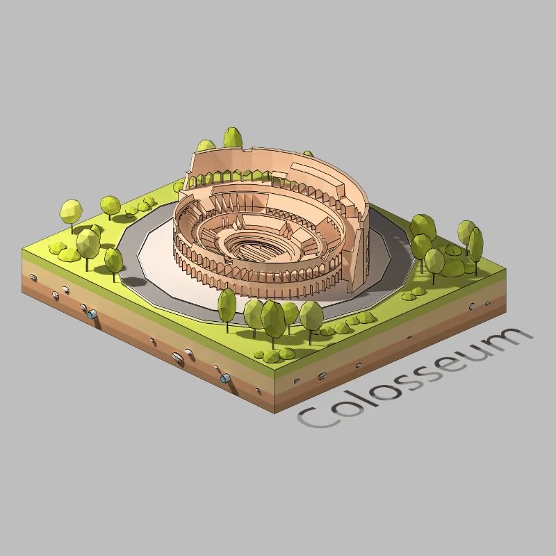 Geometrisches Low-Poly das Kolosseum