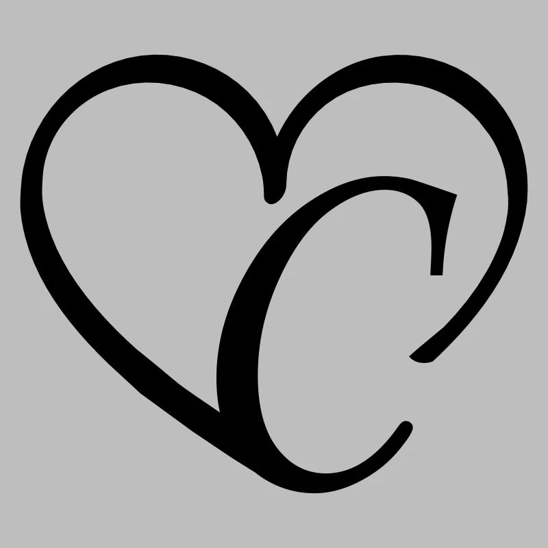 Heart letter c