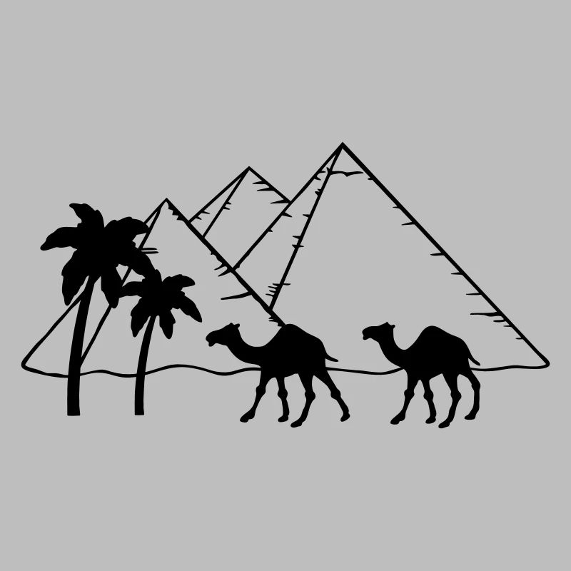 Pyramides Camel Palms - Egypte