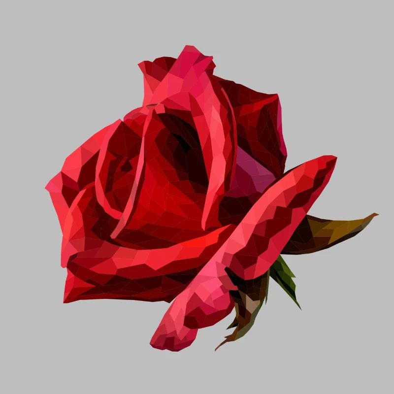 Rote Rose Polyart