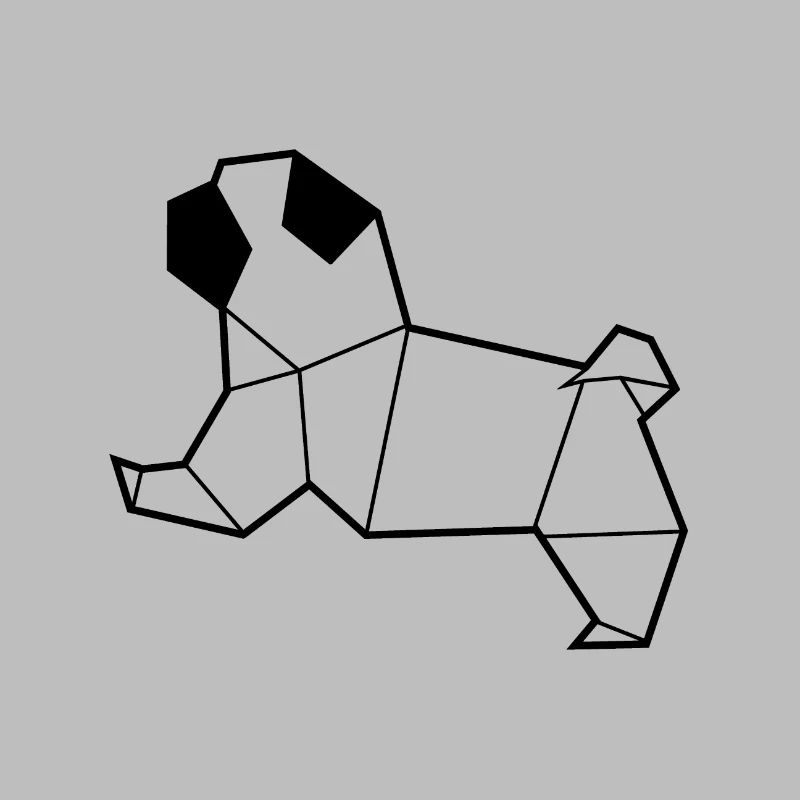 Kleiner Mops Poly Art Geschenkhund