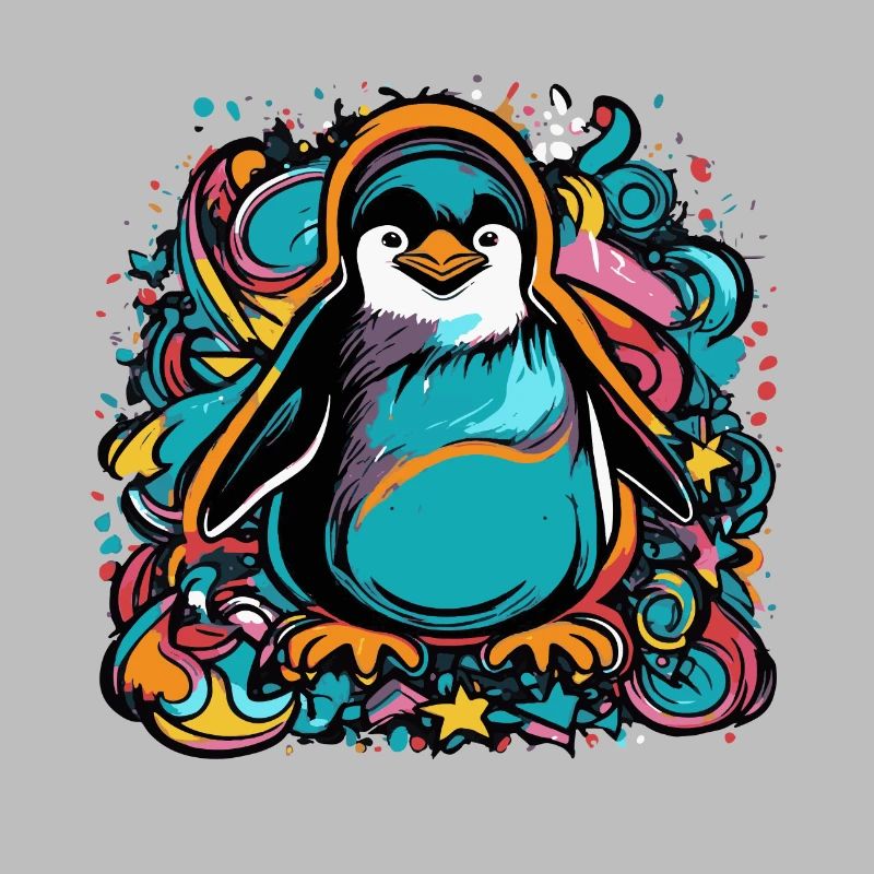 Farbenfroher Pinguin
