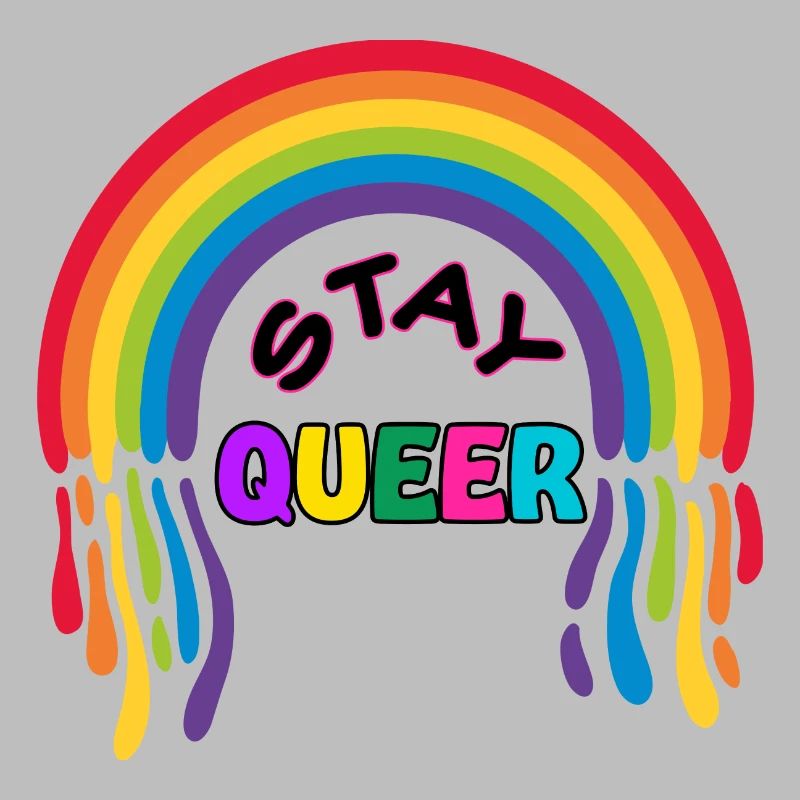 PRIDE Restez queer Arc-en-ciel