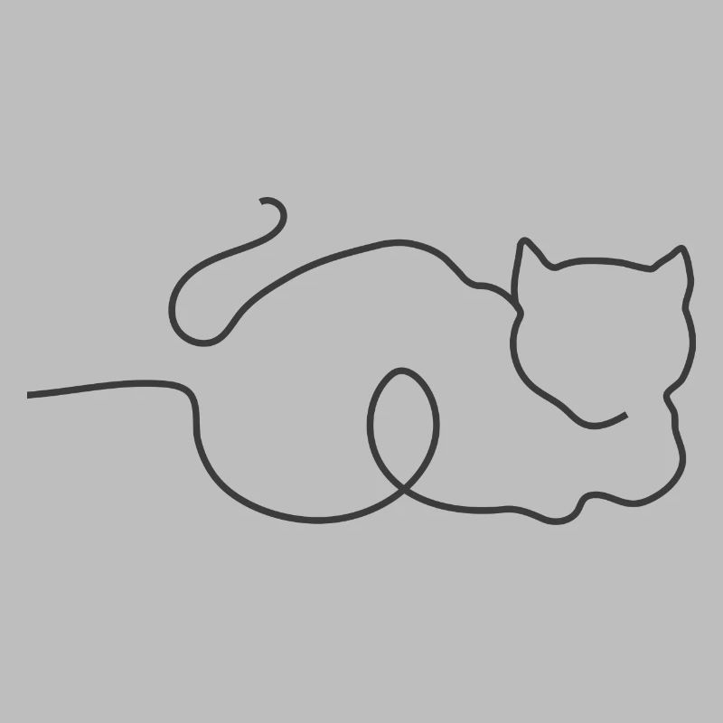Katze StrichOneline
