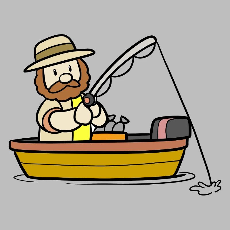 Pêcheur avec bateau de pêche