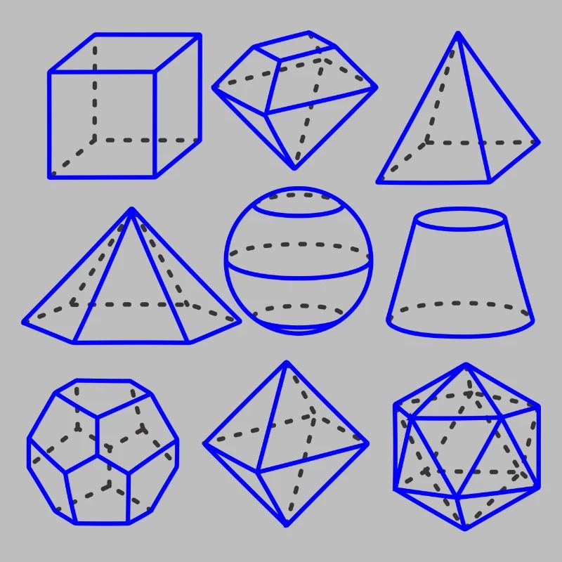 Mathe Figuren Blauer Stift