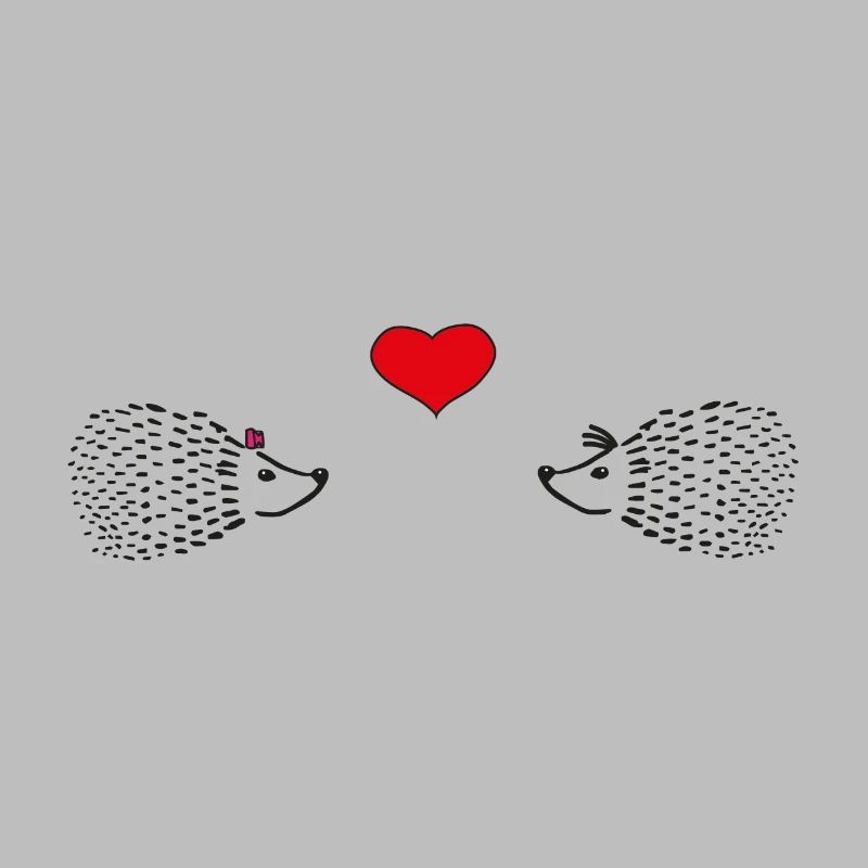 Verliebte Igel - Igelpärchen mit Herz
