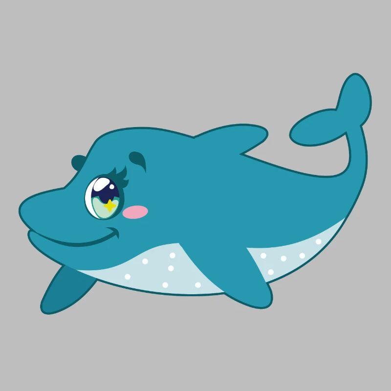 Süßer Delfin mit Rand