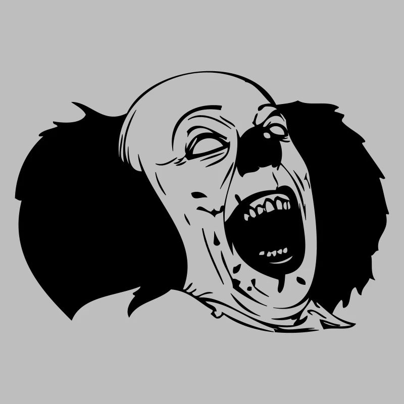Evil Clown Black & White