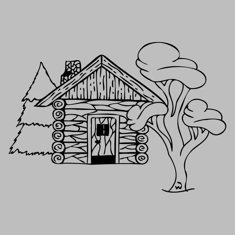 Cube de cabane en bois