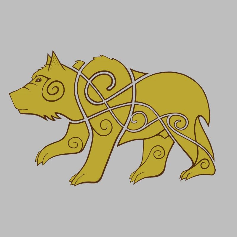 A Viking druid, shapeshifting into bear form