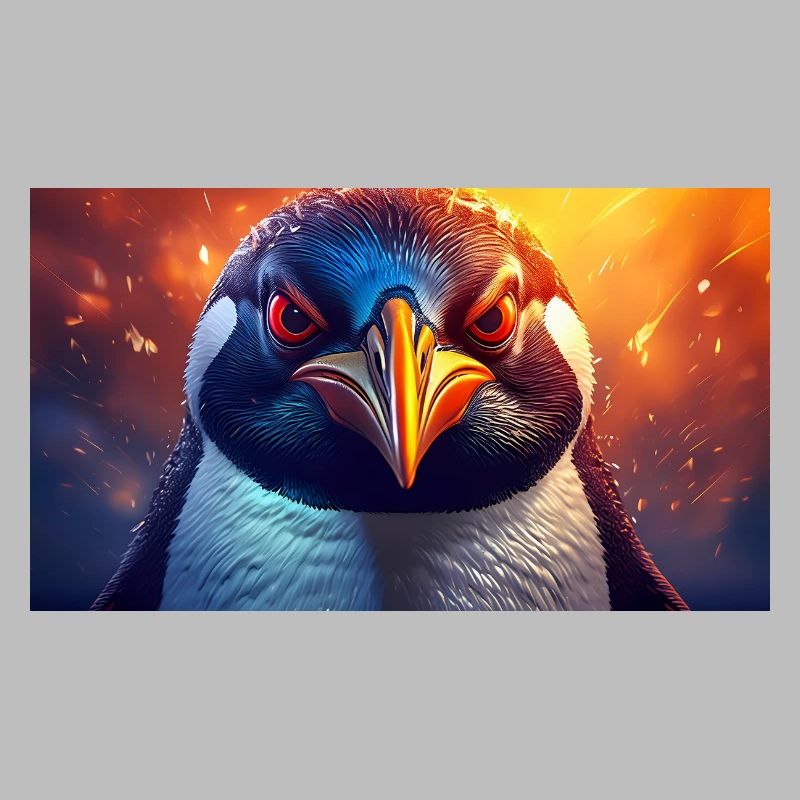 Cute grumpy grouchy animals - penguin