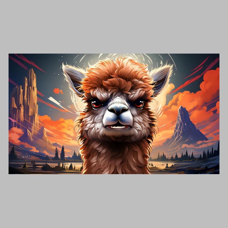 Cute grumpy grouchy animals - alpaca