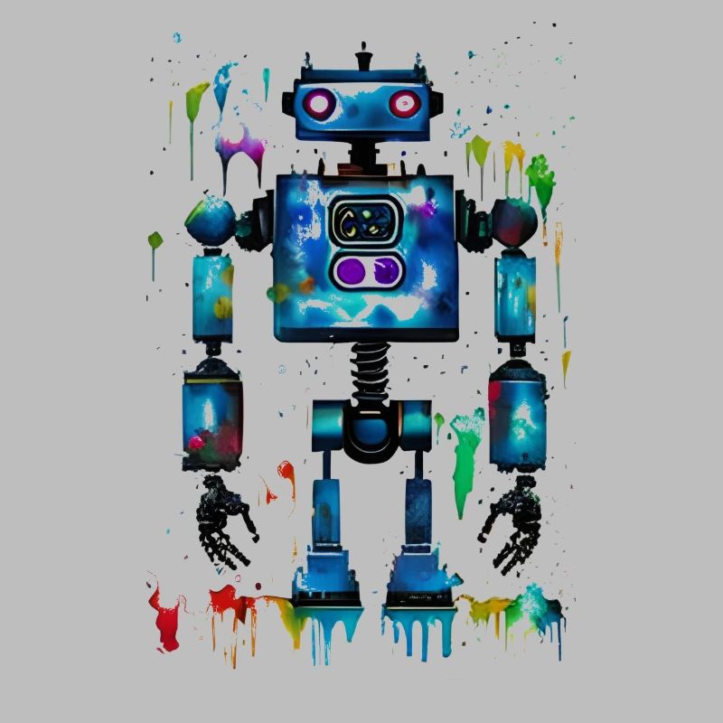 Peintre de couleurs robot coloré