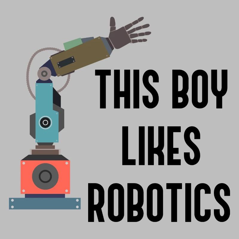 Junge mag Roboter Nette Robotik Technik