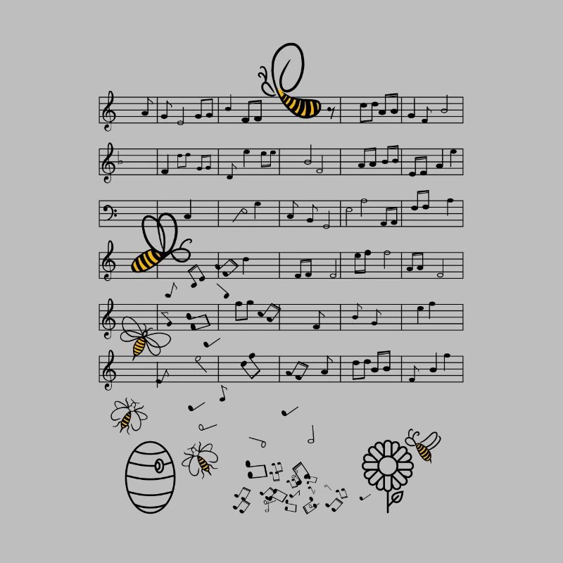 Bee bees music notes instrument beekeeper gift