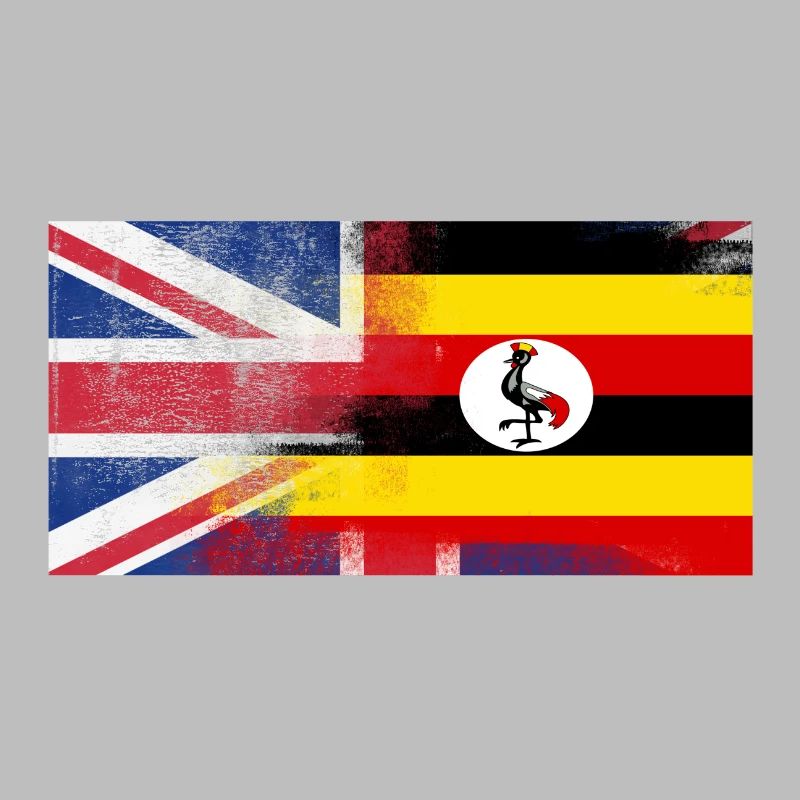 British Uganda Half Uganda Half UK Flag