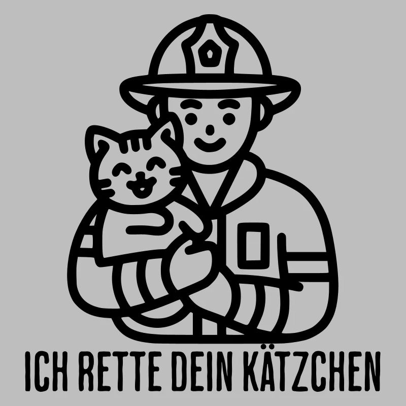 Ich rette dein Kätzchen – Feuerwehrmann mit Katze