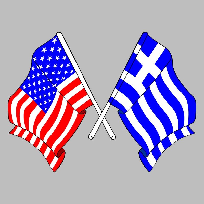 Drapeau des États-Unis et drapeau de la Grèce