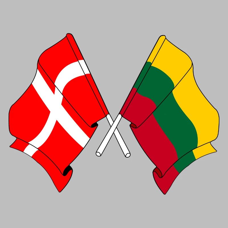 Drapeau Danemark, drapeau Lituanie