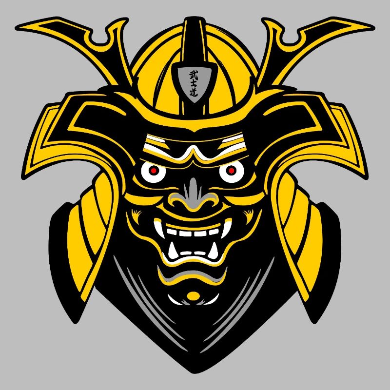 SMenpō Masque de samouraï or-noir