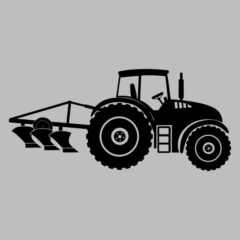 Tractor with plow logo farm