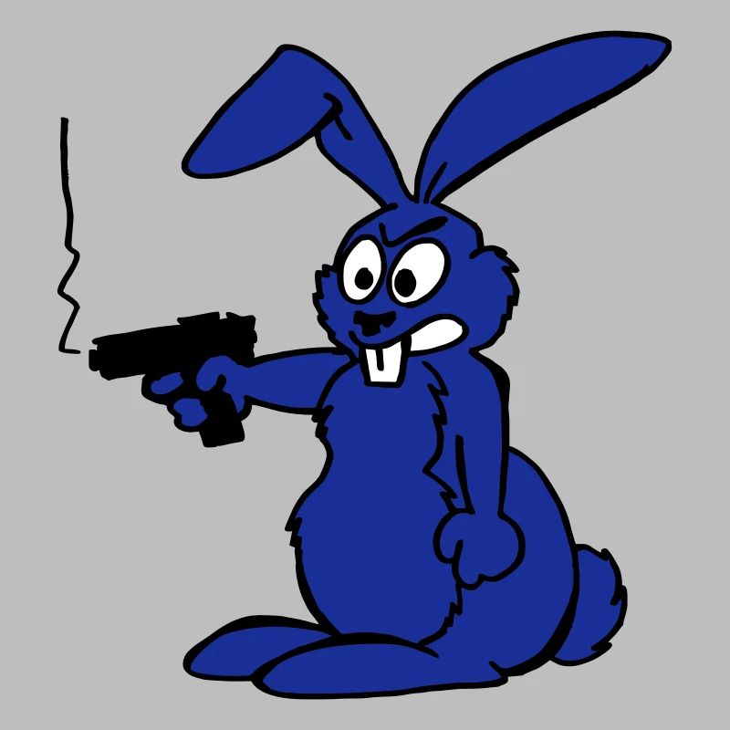 Hase mit Waffe