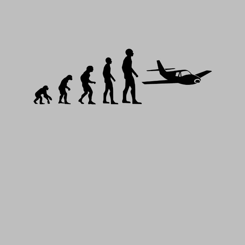 Evolution airplane man humor ulm gift idea