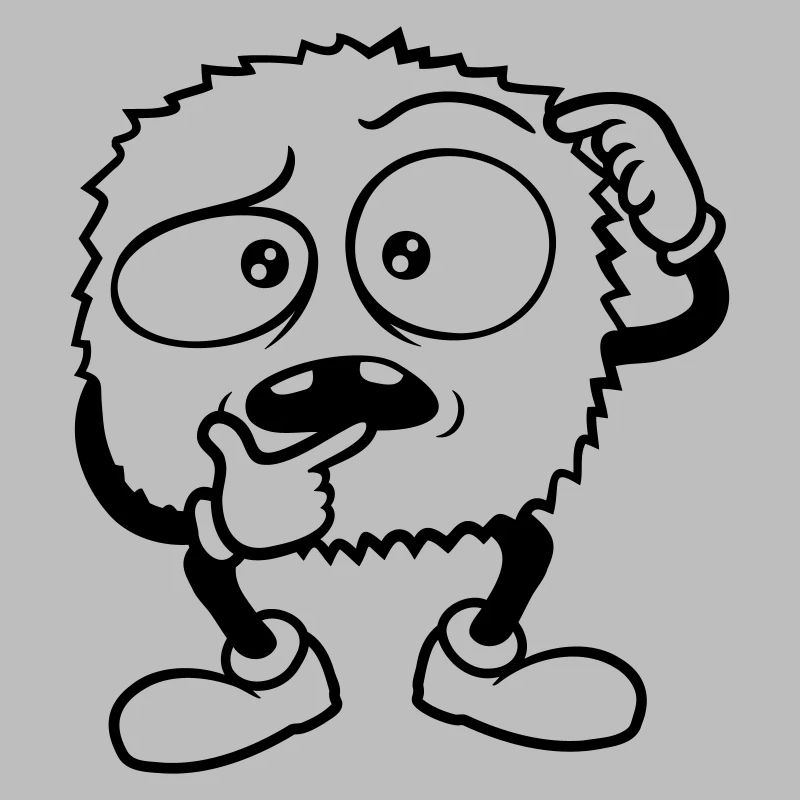 Monster skeptisches Gesicht Comic