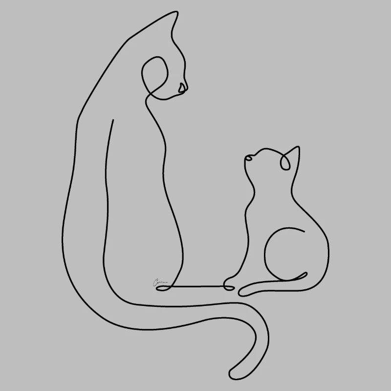One Line Drawing - Cat