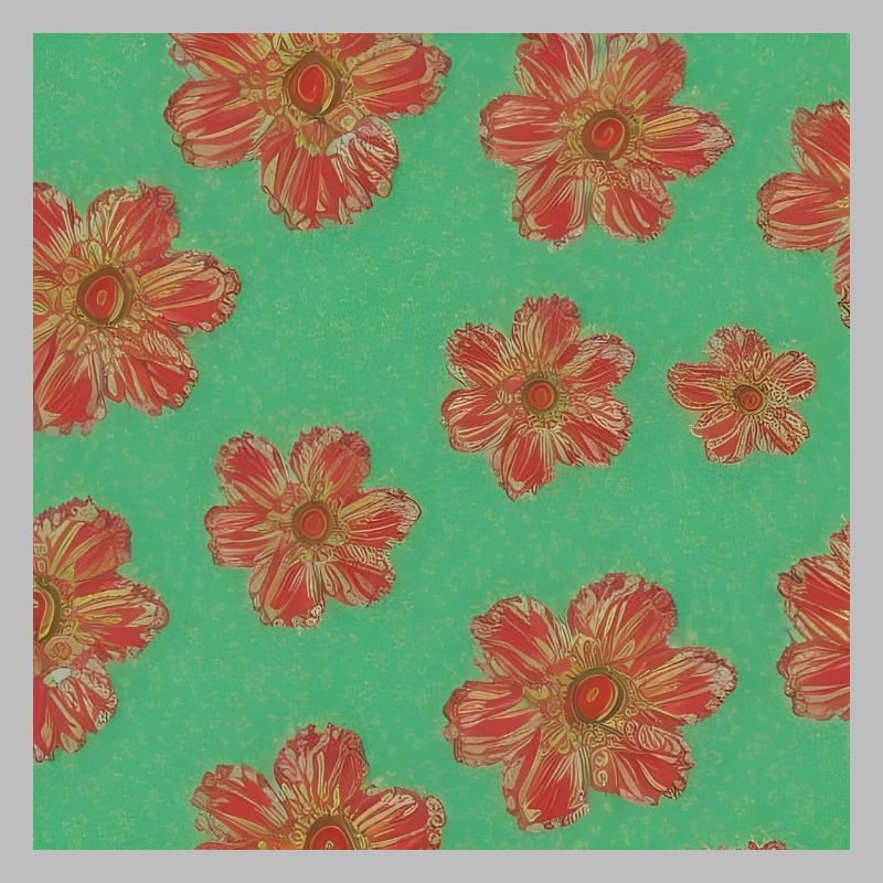 Red flower patterns