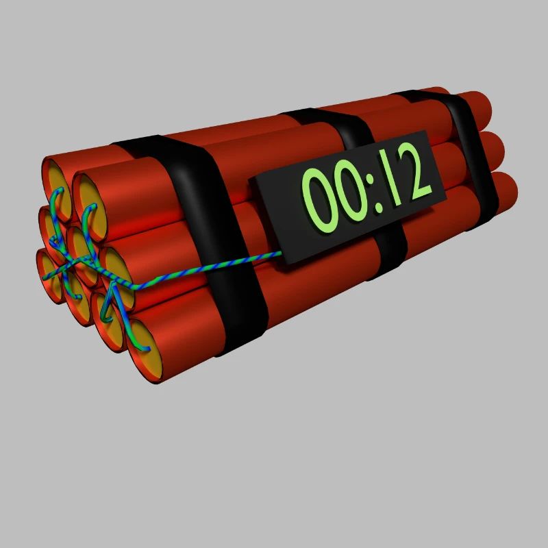 TNT Dynamit Bombe mit Countdown