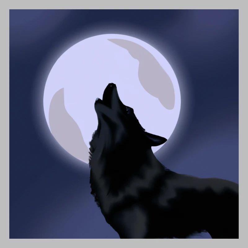Wolf with moon