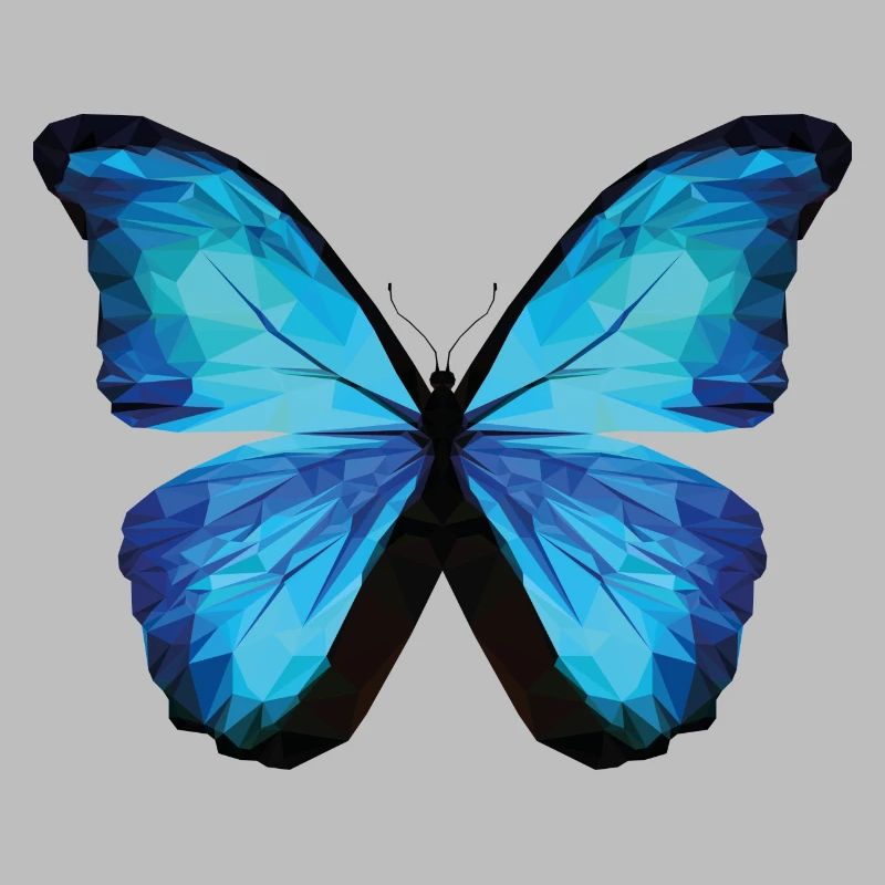 PAPILLON POLYGONE en bleu