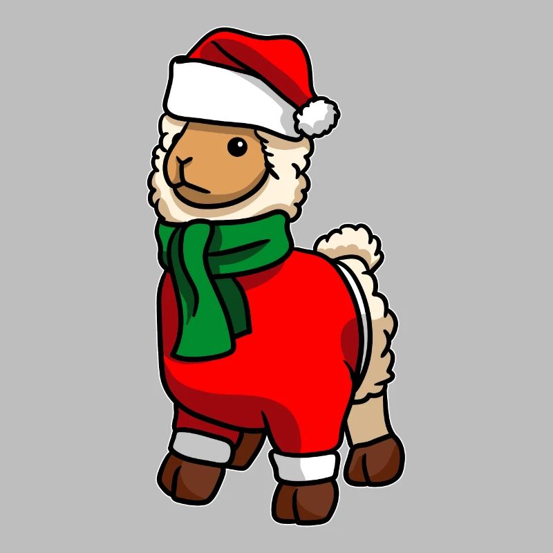 Lama avec pull de Noël