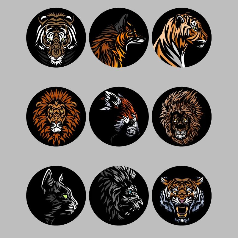 Animals inside circles