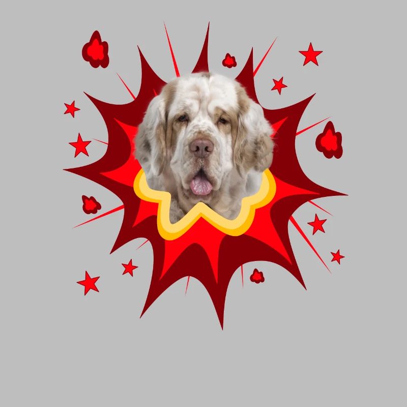 Conception de chien comique - Pow - Clumber Spaniel
